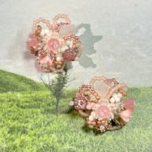 櫻花秘境 串珠花朵耳環 手作耳飾 花團錦簇 花叢耳環