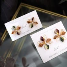 耳針x耳夾水晶花_雪花(聖誕冬色)_光點飾品