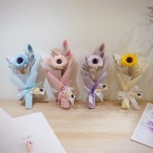 香氛索拉向日葵小花束 /畢業花束/永生花/乾燥花束/太陽花/花束