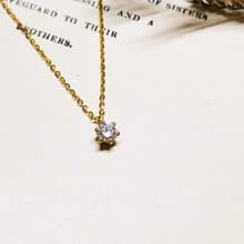 【茉莉亞緹 Moriarty Jewelry】 14K  黃K金  經典六爪單鑽 項鍊