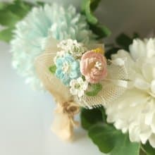 山茶花|鐵線蓮 迷你花束 小花束 / 扣針 胸針 心口針 人手鉤織