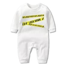 封鎖線 長袖連身衣 白 中文版/英文版