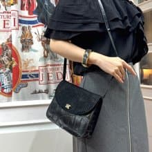中古正品 Bally 拼接皮革豆腐包 斜背包 意大利製 黑金