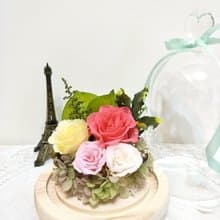 l 浪漫の夜  不凋花玻璃罩燈飾-清新黃 l  *不凋花*永生花*禮物