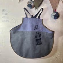 手工製作兒童牛仔拼接撞色圍裙M號