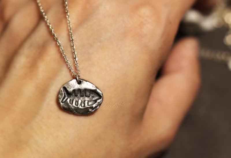 拓印系列-魚型925銀項鍊