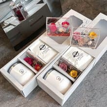 芳香歲月新年禮盒 咖啡掛耳包 永生花擺件 360cc保溫蛋杯