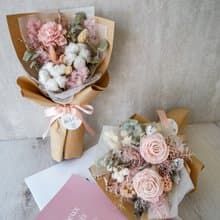 中小型乾燥花束【花漾-粉】女友/生日/七夕情人節/告白/畢業花束