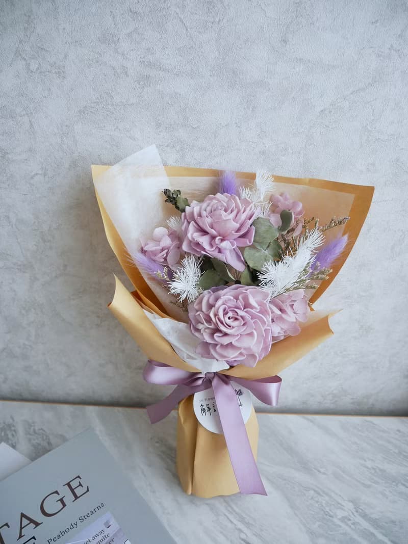 中小型乾燥花束【花漾-粉】女友/生日/七夕情人節/告白/畢業花束