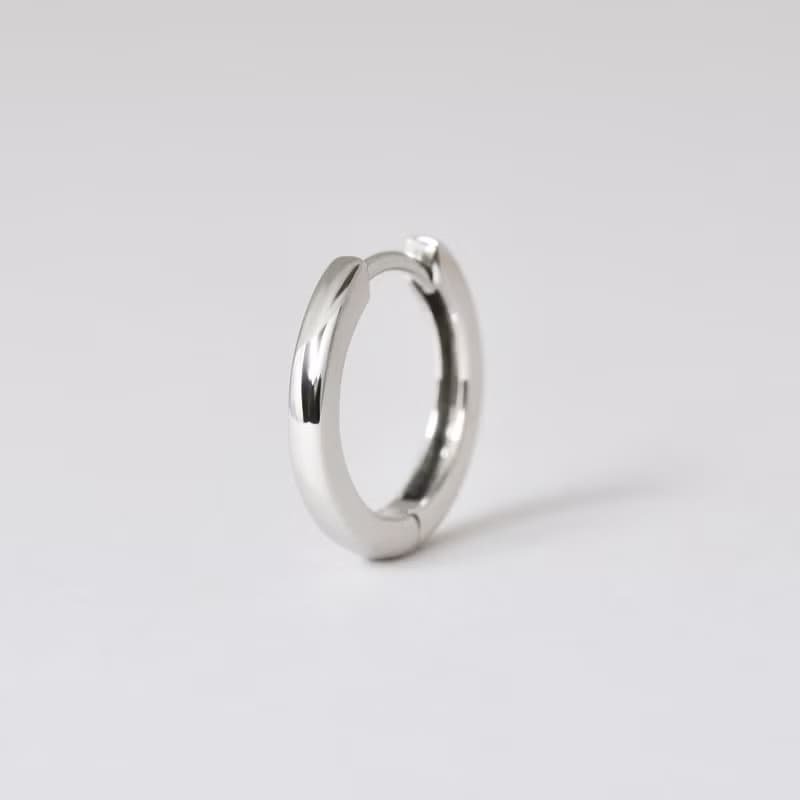 【Solo Earring】 易扣圈形單邊耳環 M (鉑金)