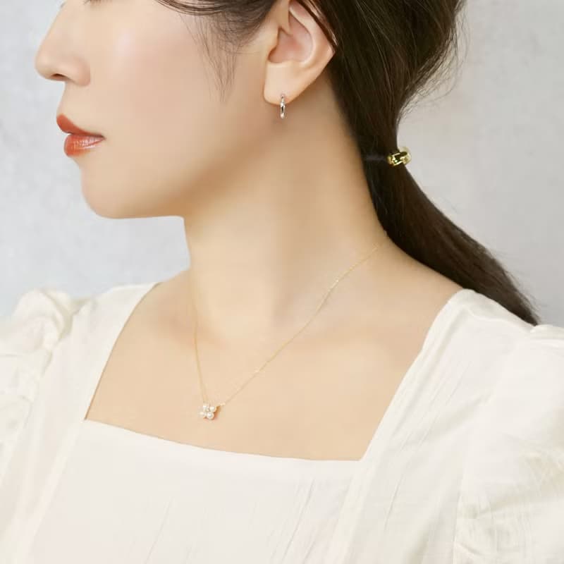 【Solo Earring】 易扣圈形單邊耳環 M (鉑金)