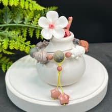 精品趣味阿拉善瑪瑙手串多彩啞光雕刻可愛小豬太空宇航員單圈女