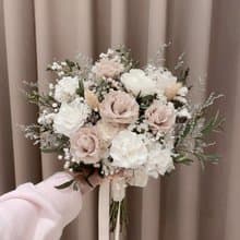 奶茶色永生花捧花 新娘捧花 伴娘捧花 乾燥花捧花 登記捧花