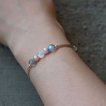 恬靜 - 月光石 拉長石 925純銀手鍊