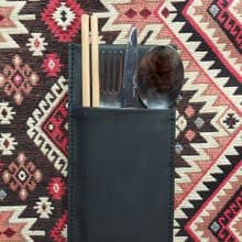 餐厅餐具收纳袋皮革餐具袋勺子叉子和刀架