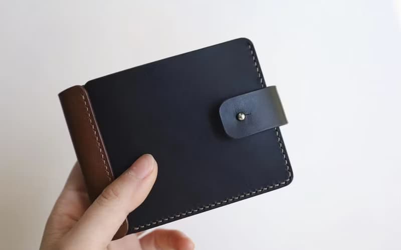 【切線派】男士短夾 拼色 義大利Buttero皮夾手工短款錢包