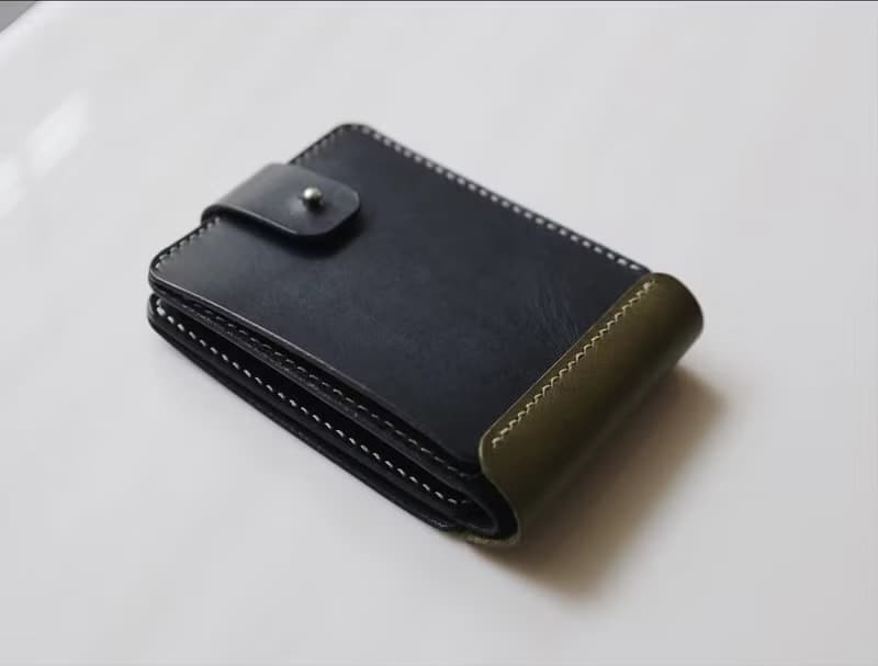 【切線派】男士短夾 拼色 義大利Buttero皮夾手工短款錢包