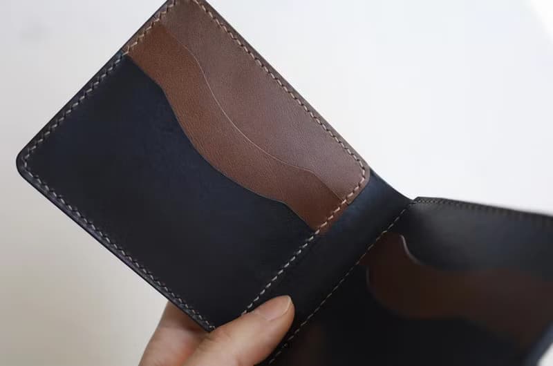 【切線派】男士短夾 拼色 義大利Buttero皮夾手工短款錢包