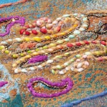 喀什米爾Cashmere/水煮羊毛披肩/針織圍巾/刺繡圍巾/羊絨披巾-花