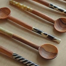 手工蠟染牛骨柄咖啡勺