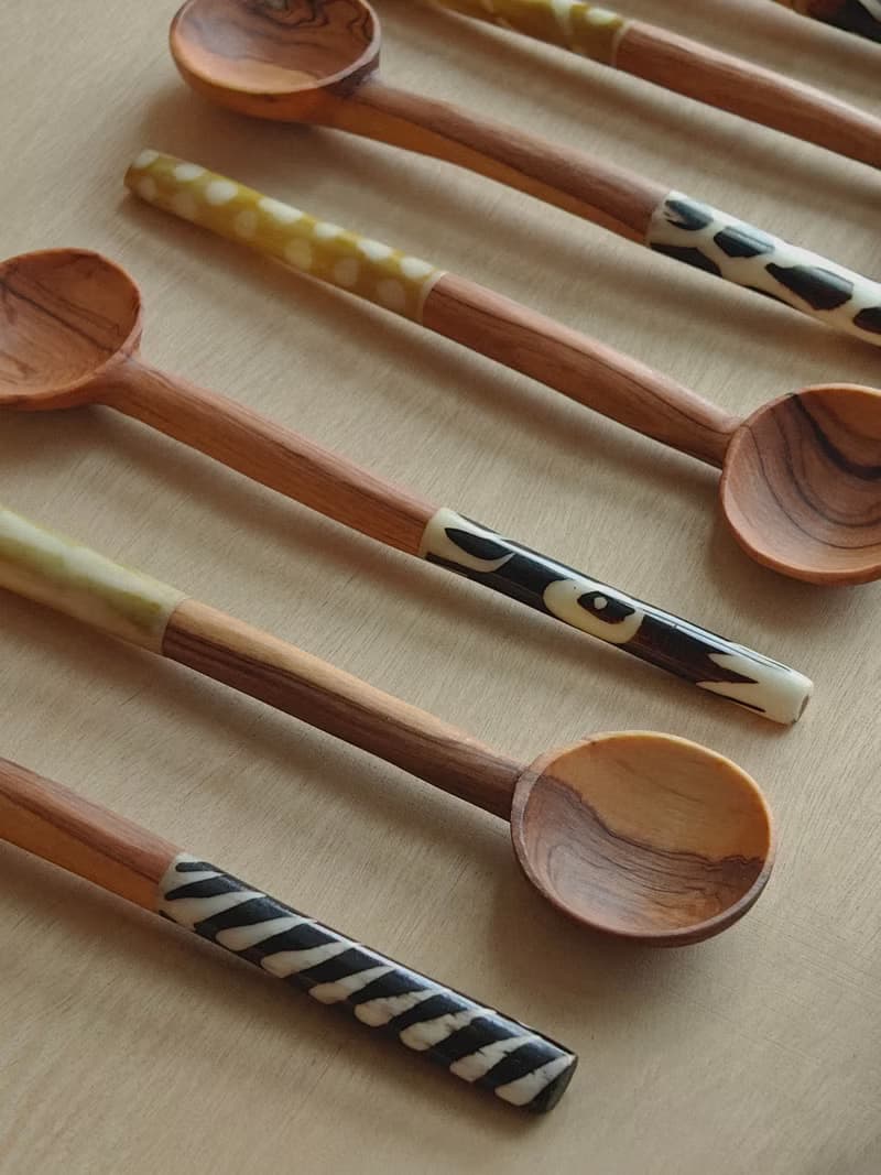 手工蠟染牛骨柄咖啡勺