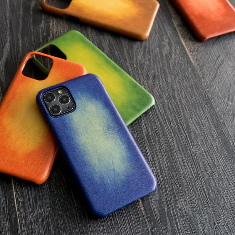 スマホケース 全機種対応 【 グラデーションレザー 】 革 本革 レザー メンズ 母の日 iPhone BO01K