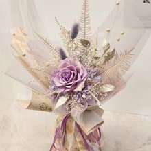 夢境迷霧紫玫瑰花束 永生花束 情人節花束 求婚花束 雙色拼接玫瑰