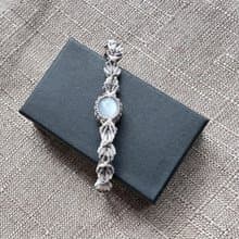 230644 Macrame 南美蠟線 奶油月亮石 手鍊