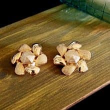 vintage jewelry SARAH COV經典金色花卉 夾式耳環