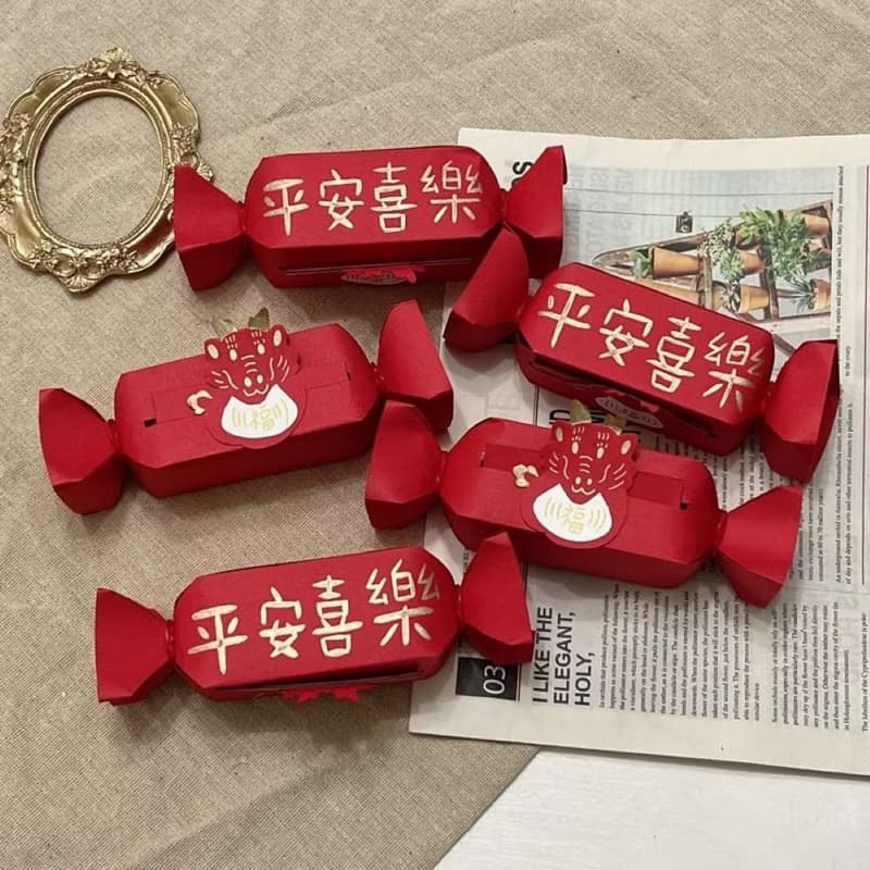 糖果紅包袋 抽錢紅包 新年快樂 手工卡片 蛇年 驚喜紅包