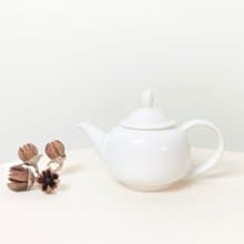 【訂製款】白瓷英式紅茶壺-花草蓋鈕