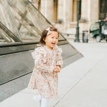 英國LIBERTY FABRICS有機棉女童Alice法式復古荷葉飛袖印花洋裝