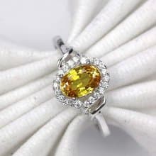 Natural yellow sapphier ring silver sterling 925 size 7.0 free resize