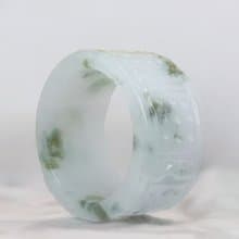 冰飄綠花翡翠扳指 | 天然緬甸玉A貨翡翠 | 送禮