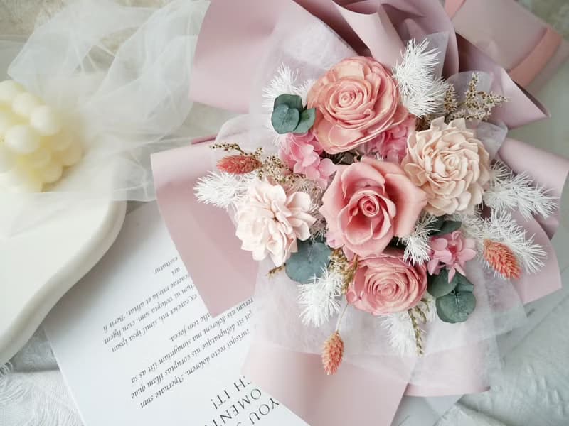中型不凋玫瑰花束【羅曼輕舞】結婚/生日/告白/永生花/畢業花