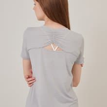 【S2N】FOREVER LAUGH 銀纖垂感抽褶上衣_Cloud Gray T239