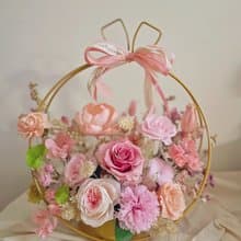 【花訴花藝】柔粉玫瑰永生桌花/開幕花禮/升遷花禮/祝賀花禮