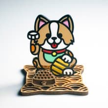 招福犬 哥基 座台式  l 龍年 福貼 揮春 春聯 招財 招財貓