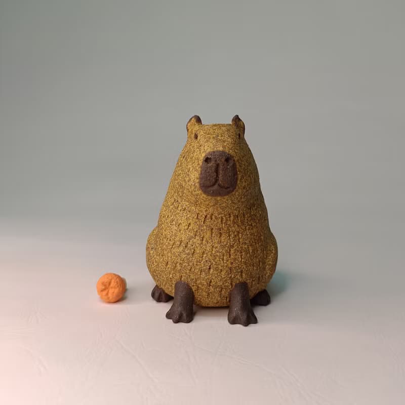 水豚造型擴香瓶/陶藝品/原創