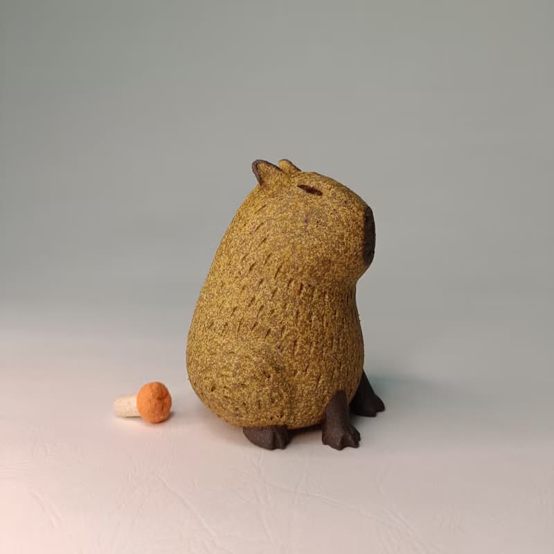 水豚造型擴香瓶/陶藝品/原創