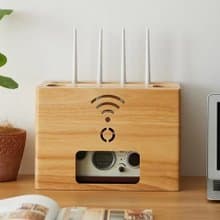 木頭防塵盒  WiFi路由器電源收納盒 居家收納