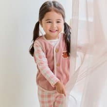 桃紅歡樂熊熊-雲柔棉背心韓國童裝-K533S