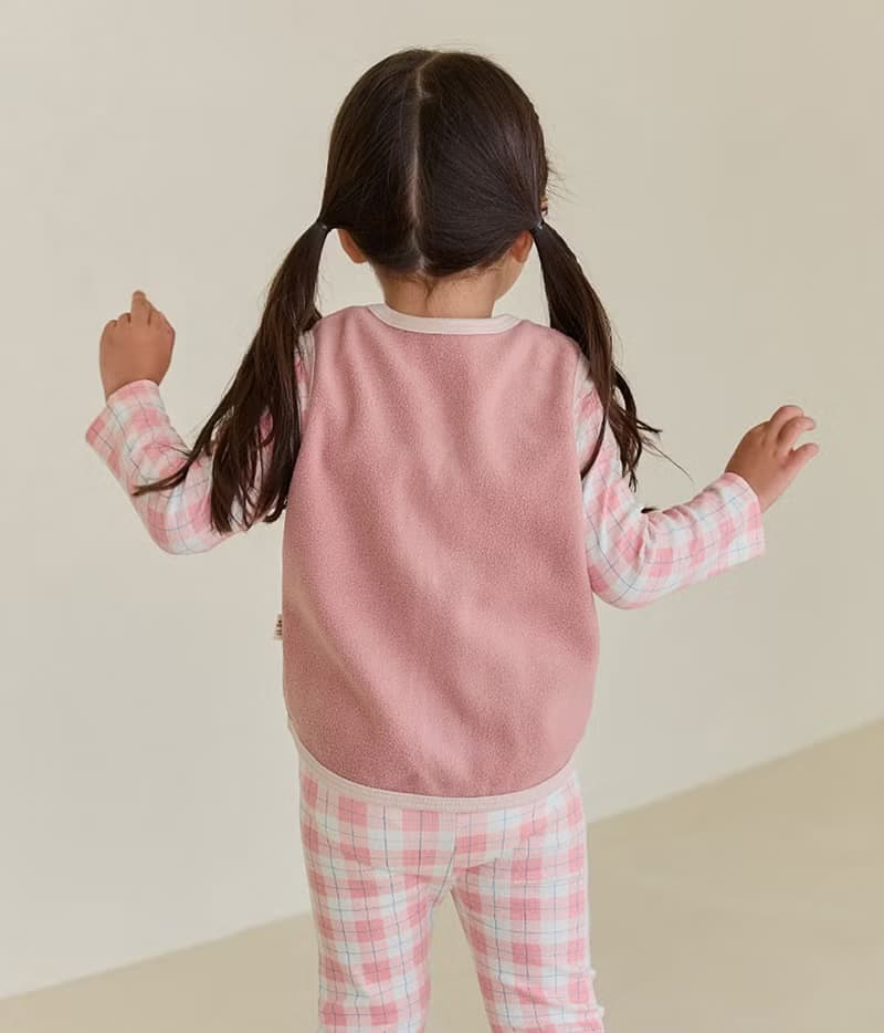 桃紅歡樂熊熊-雲柔棉背心韓國童裝-K533S