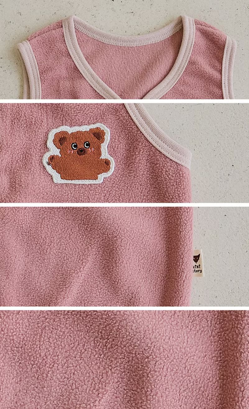桃紅歡樂熊熊-雲柔棉背心韓國童裝-K533S