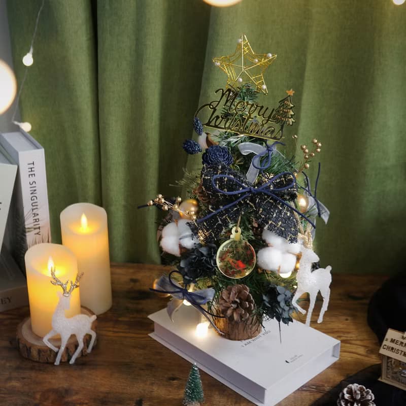 PE法式質感聖誕樹 / 小款 / 四色 /聖誕禮物/聖誕節/永生花裝飾