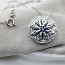 【雪花】手工品 925純銀 紫水晶 項鍊