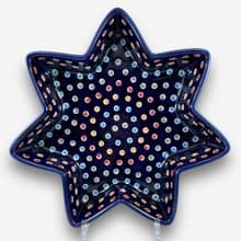 波蘭手繪手工陶-星星造型大碗 30cm 文青彩心系列 設計師款