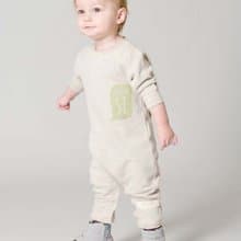 【瑞典童裝】有機棉包屁衣6M至12M米白色