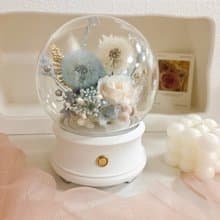 永生花藍芽音樂鐘罩花- 開幕 生日禮物 yuflorist