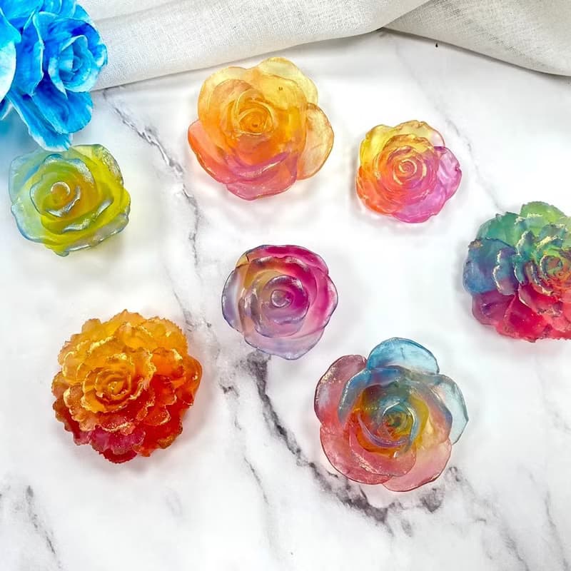 【 青手作 】琉璃花朵香氛精油沐浴洗手皂 典雅禮盒 | 母親節禮物